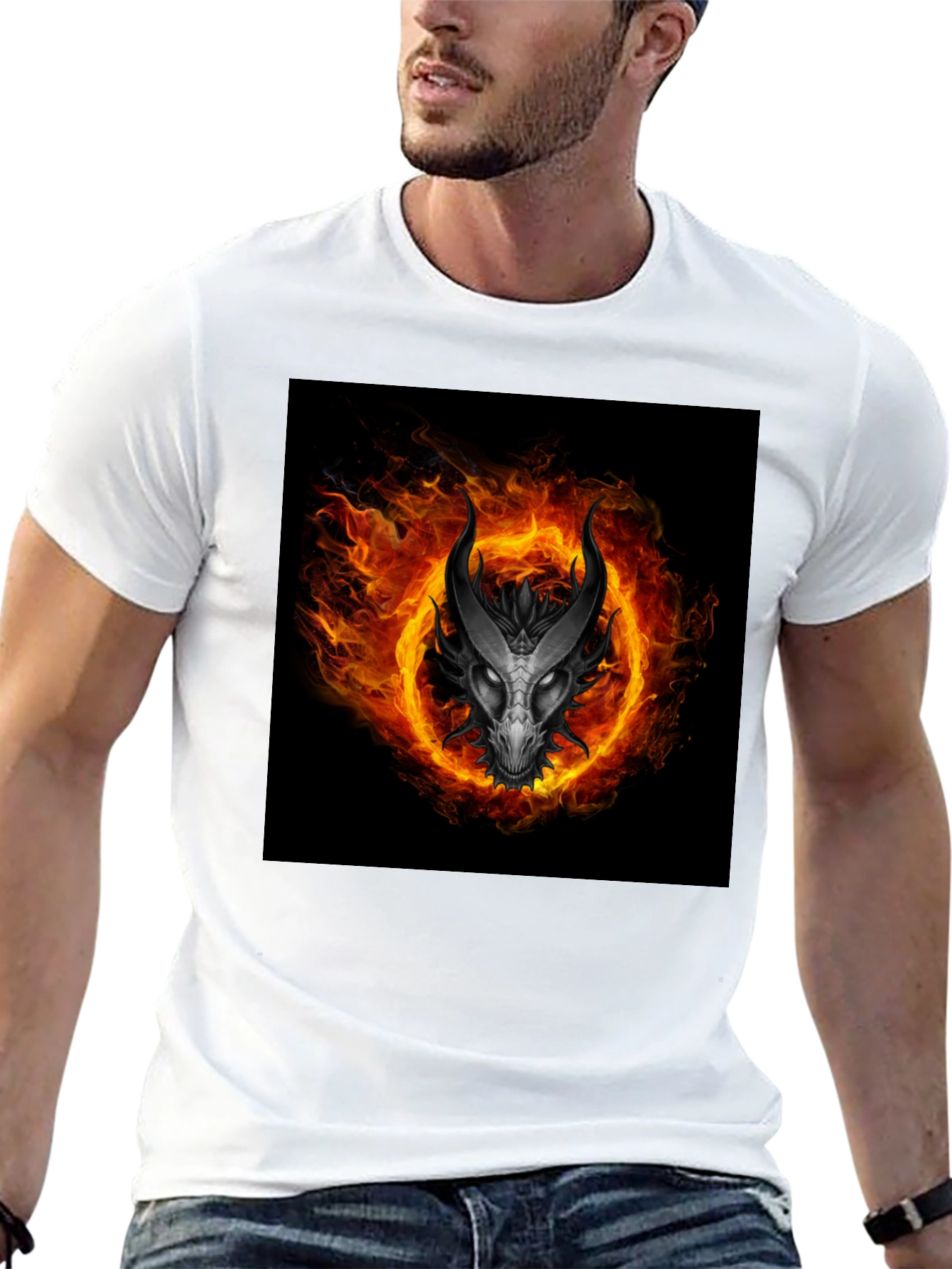 Fiery Dragon T-Shirt - Black