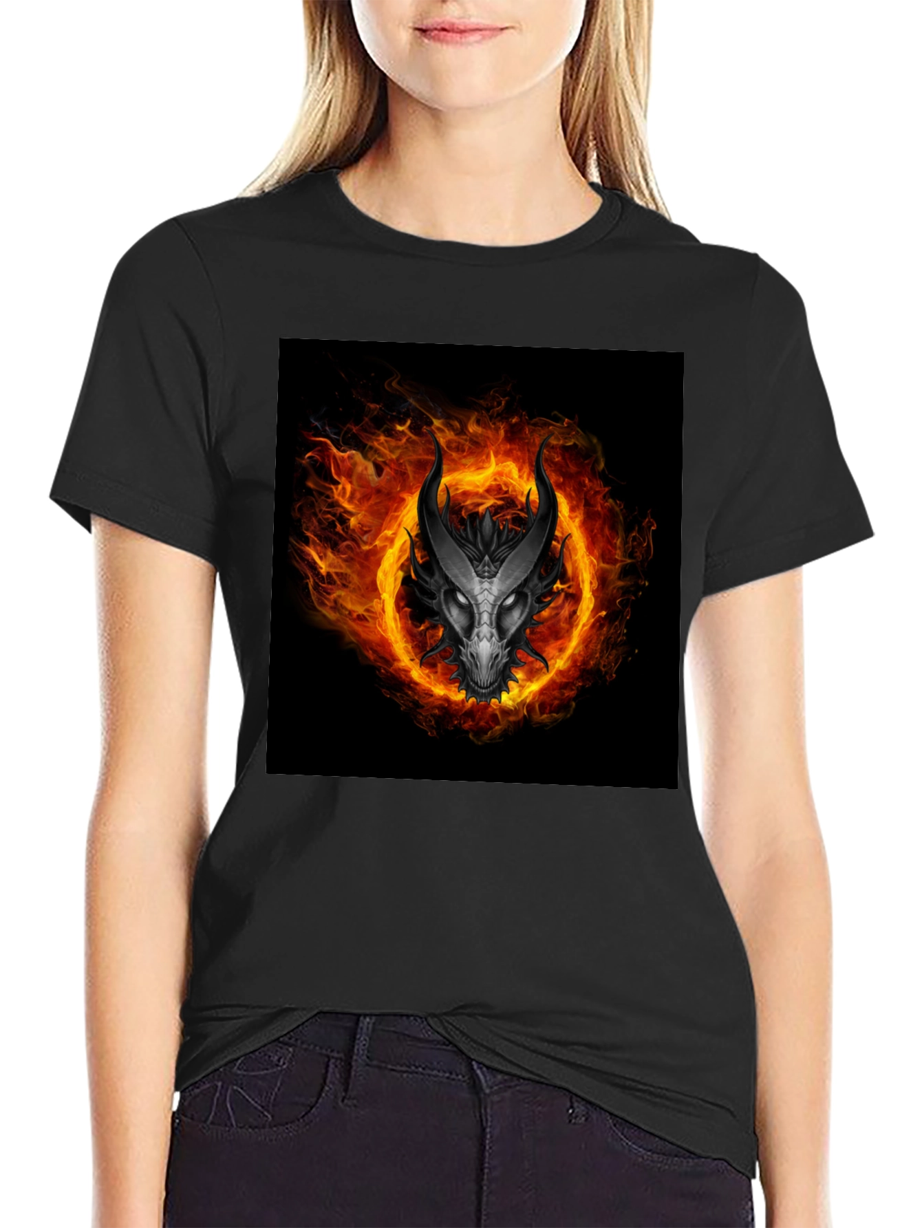 Fiery Dragon T-Shirt - Black