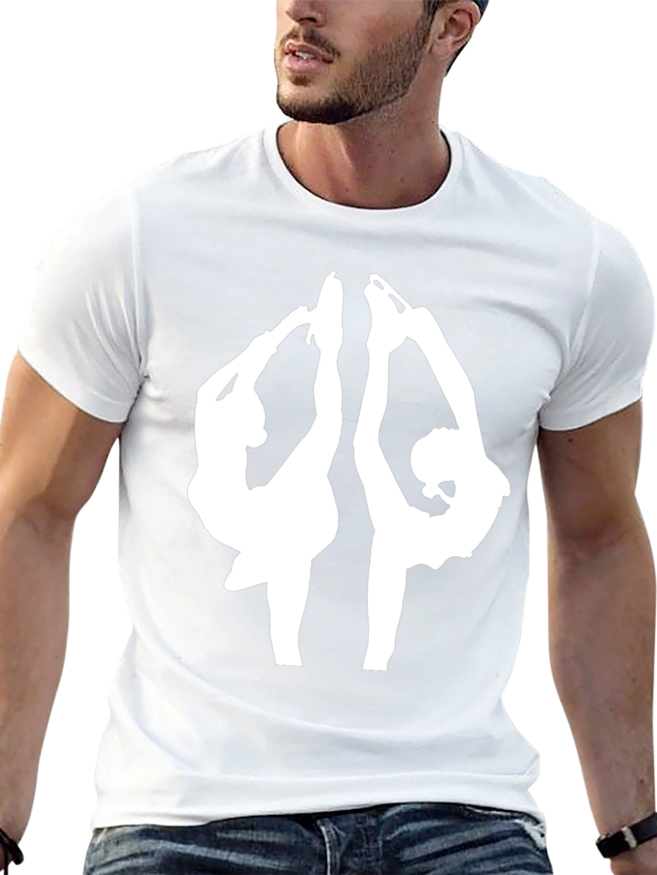 Figure Skating T-Shirt - Black Tee with Skaters Design