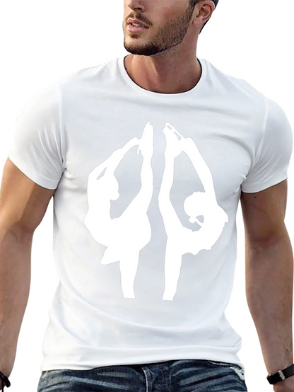 Figure Skating T-Shirt - Black Tee with Skaters Design