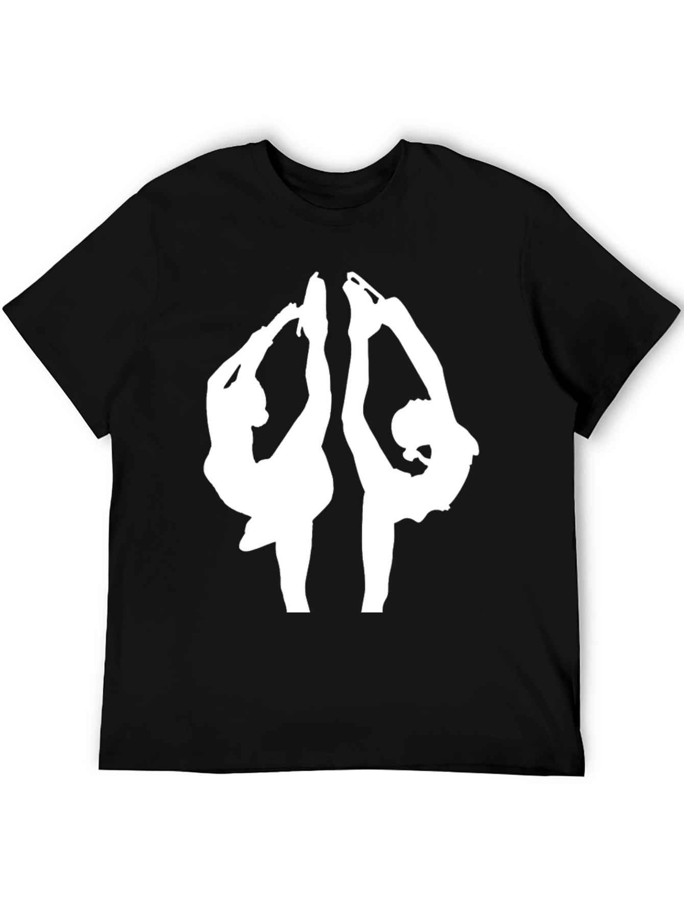 Figure Skating T-Shirt - Black Tee with Skaters Design