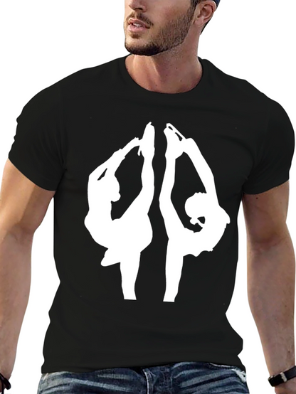 Figure Skating T-Shirt - Black Tee with Skaters Design