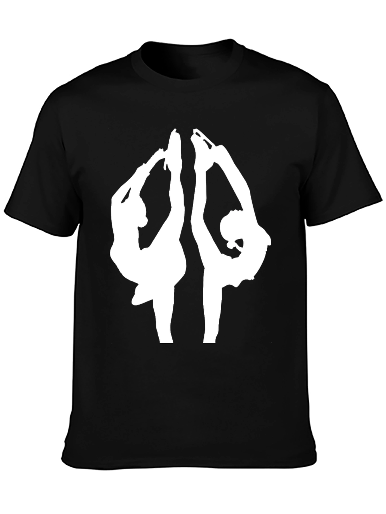 Figure Skating T-Shirt - Black Tee with Skaters Design