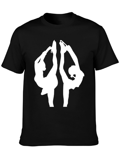 Figure Skating T-Shirt - Black Tee with Skaters Design