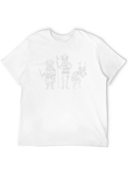 Black T-Shirt with White Tribal Art
