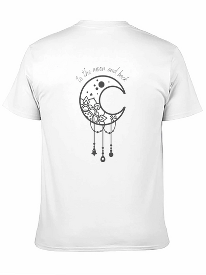 Moon and Back Graphic Tee - Trendy Casual Shirt