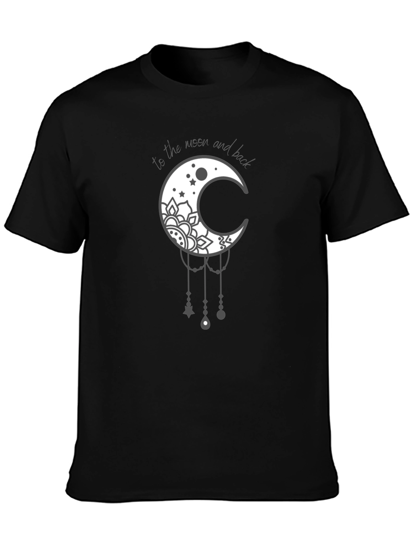 Moon and Back Graphic Tee - Trendy Casual Shirt