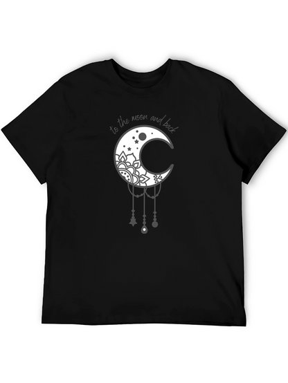 Moon and Back Graphic Tee - Trendy Casual Shirt