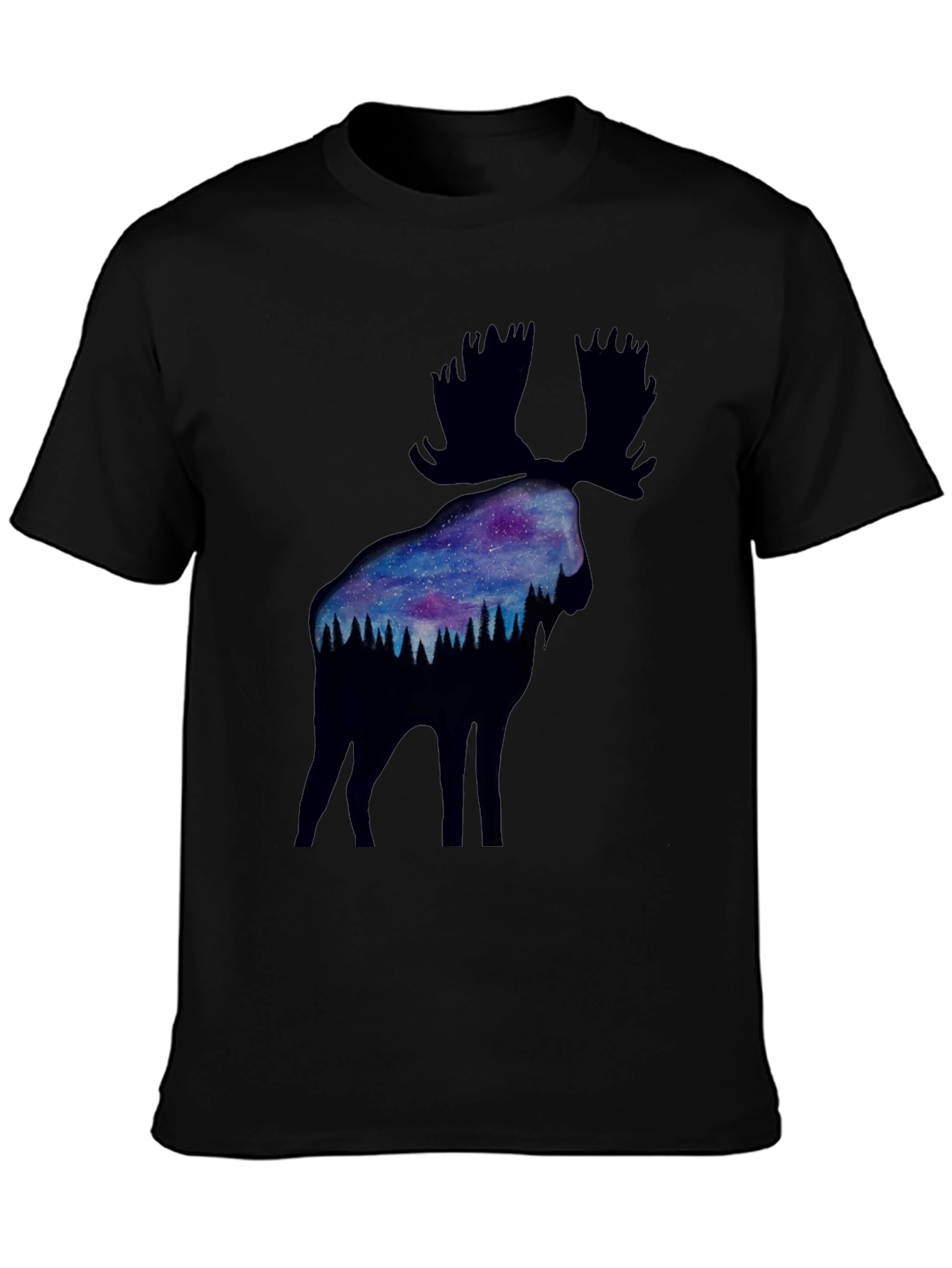 Moose Galaxy Silhouette Graphic Tee