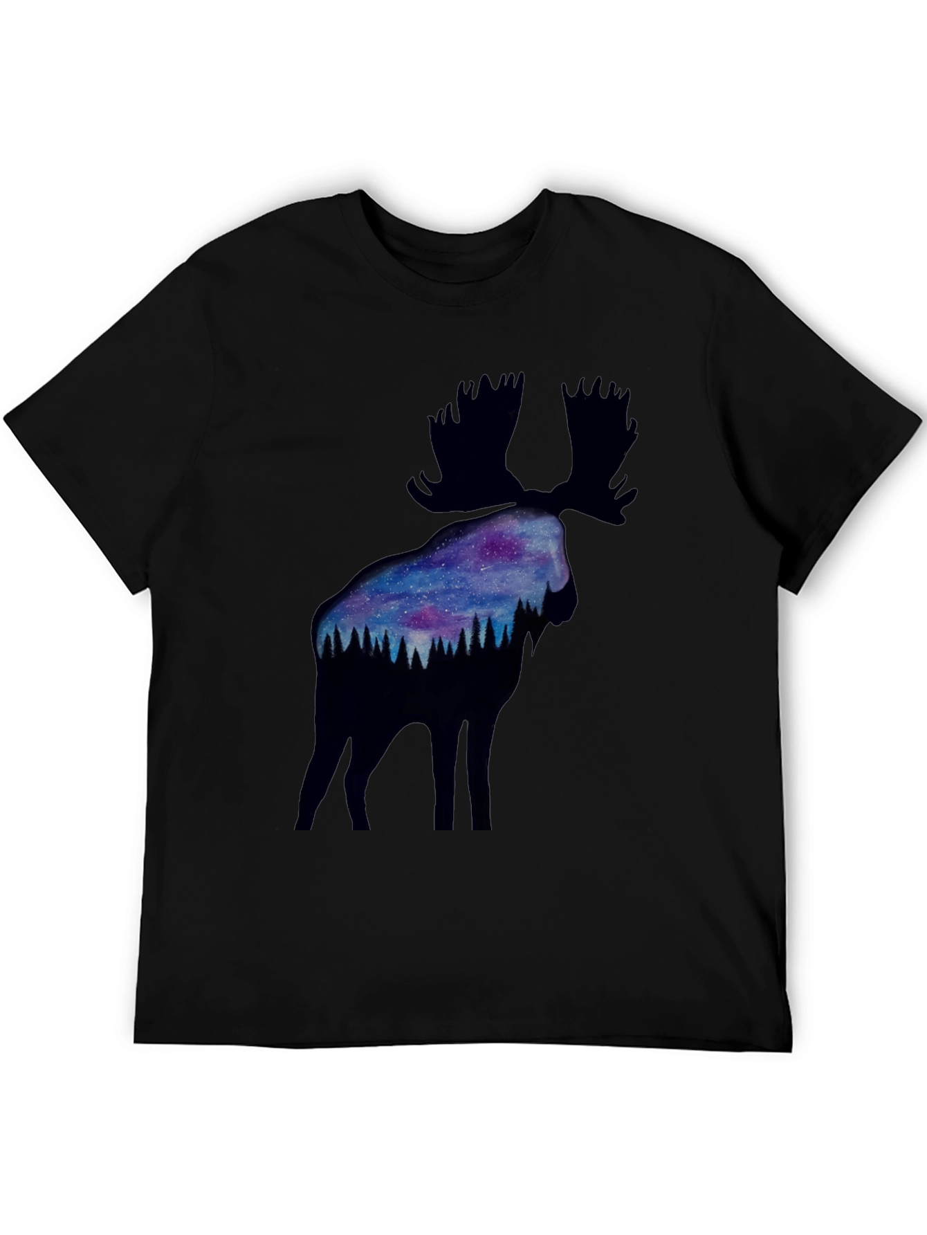 Moose Galaxy Silhouette Graphic Tee