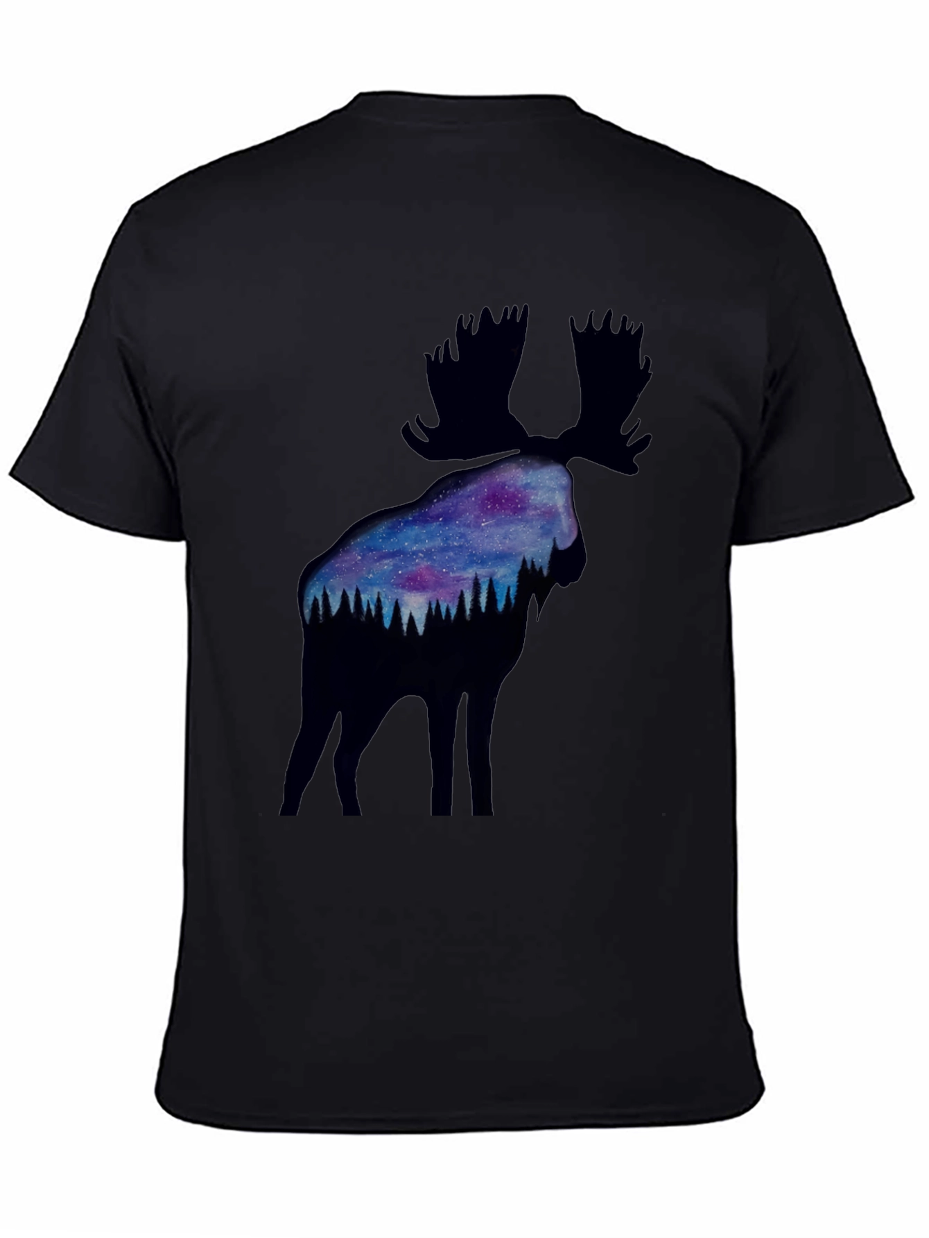 Moose Galaxy Silhouette Graphic Tee