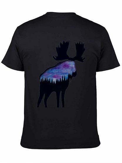 Moose Galaxy Silhouette Graphic Tee