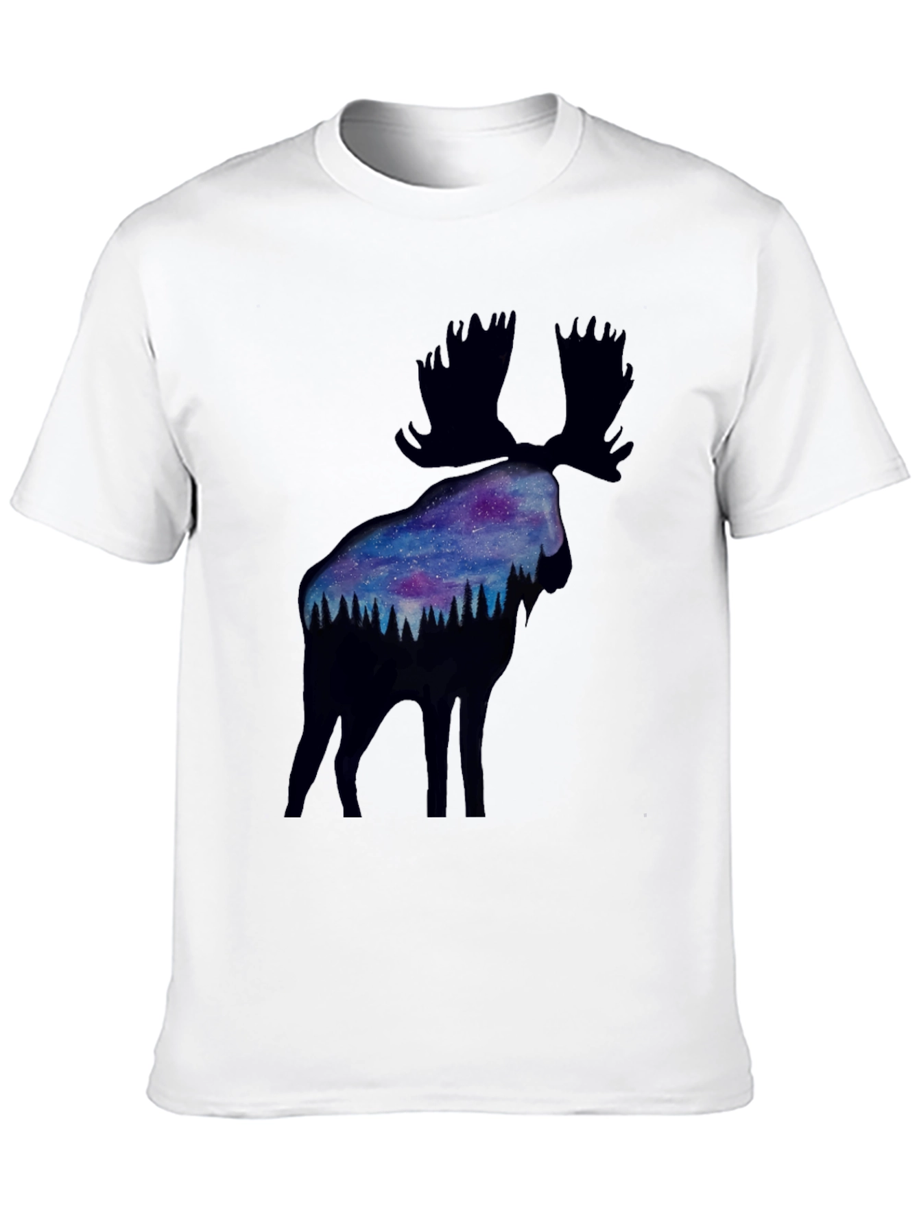 Moose Galaxy Silhouette Graphic Tee