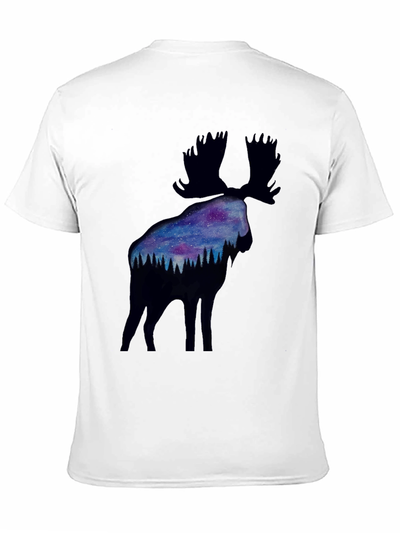 Moose Galaxy Silhouette Graphic Tee