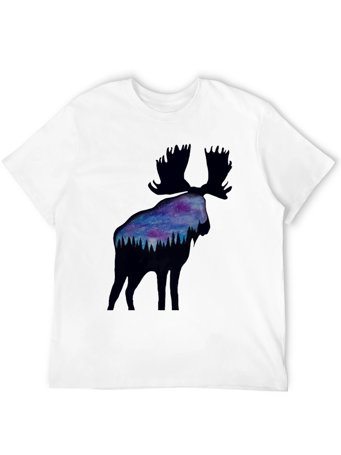Moose Galaxy Silhouette Graphic Tee