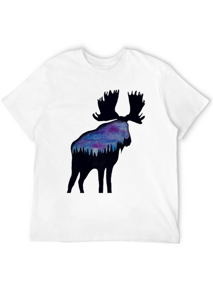 Moose Galaxy Silhouette Graphic Tee