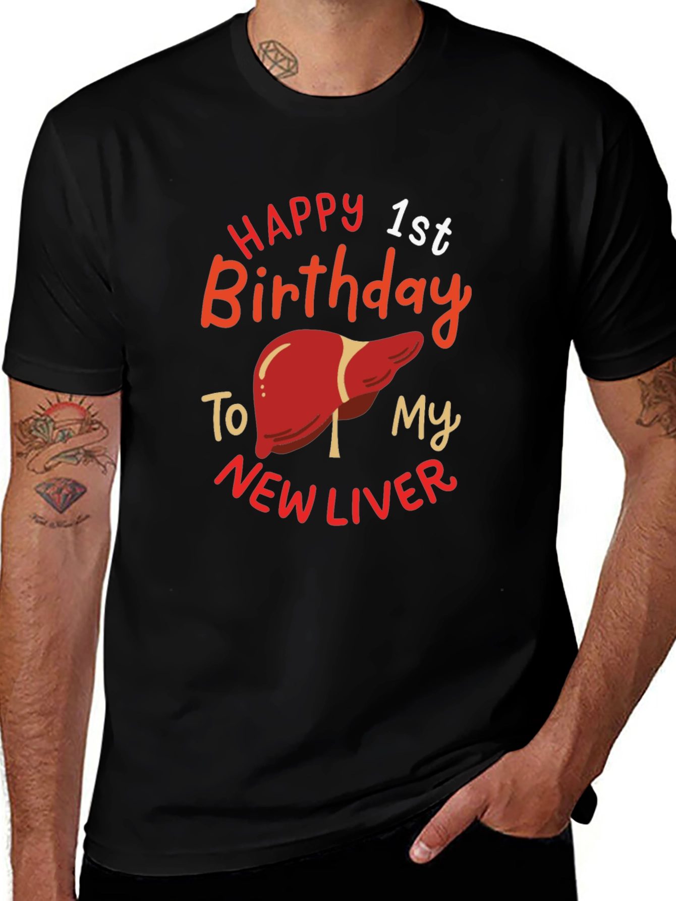 Happy 1st Birthday New Liver Graphic T-Shirt