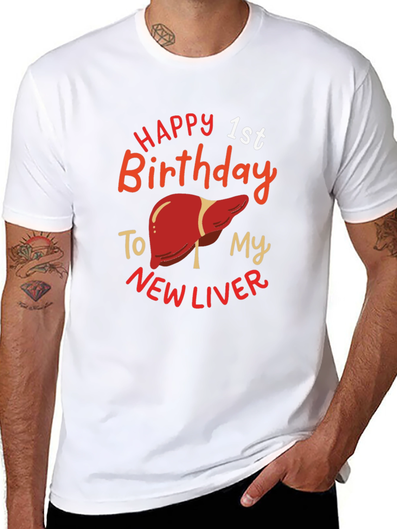 Happy 1st Birthday New Liver Graphic T-Shirt
