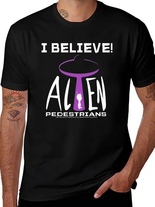 I Believe! Alien Pedestrians Black T-Shirt