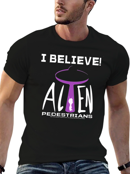 I Believe! Alien Pedestrians Black T-Shirt