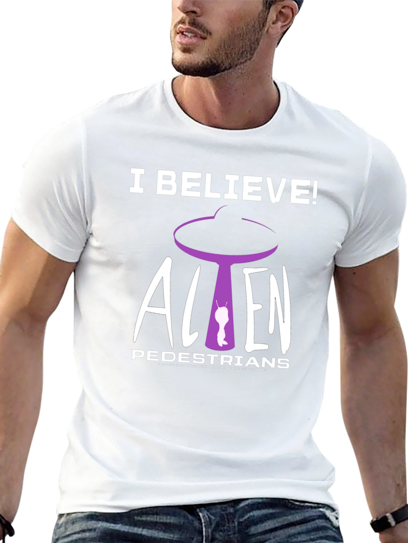 I Believe! Alien Pedestrians Black T-Shirt
