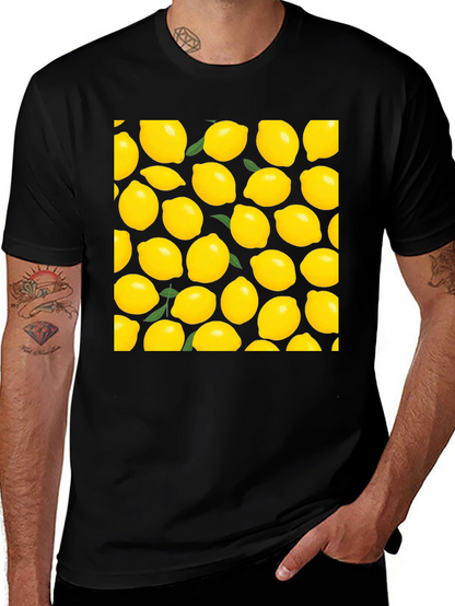 Lemon Print Black T-Shirt