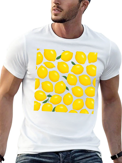 Lemon Print Black T-Shirt