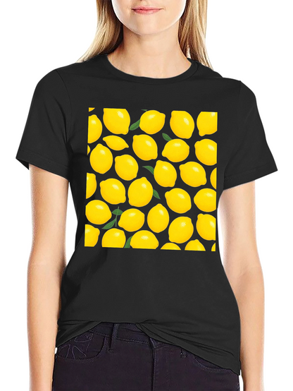 Lemon Print Black T-Shirt