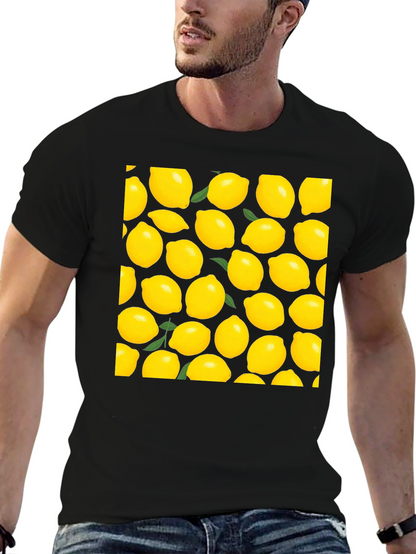 Lemon Print Black T-Shirt