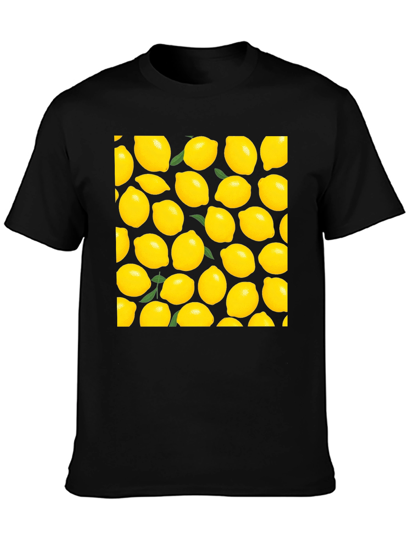 Lemon Print Black T-Shirt