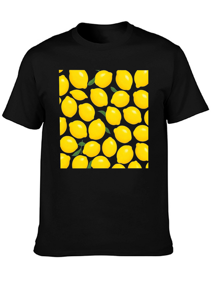 Lemon Print Black T-Shirt