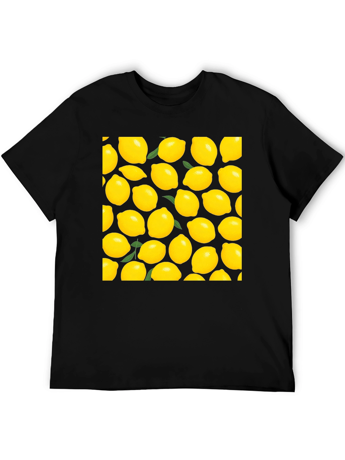 Lemon Print Black T-Shirt