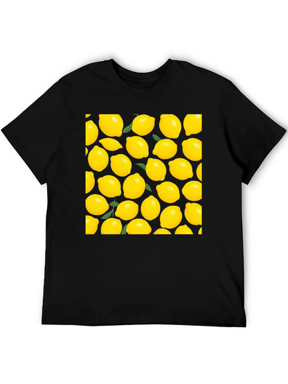 Lemon Print Black T-Shirt