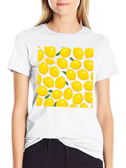 Lemon Print Black T-Shirt