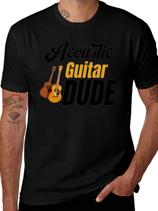 Acoustic Guitar Dude Graphic Tee - Black