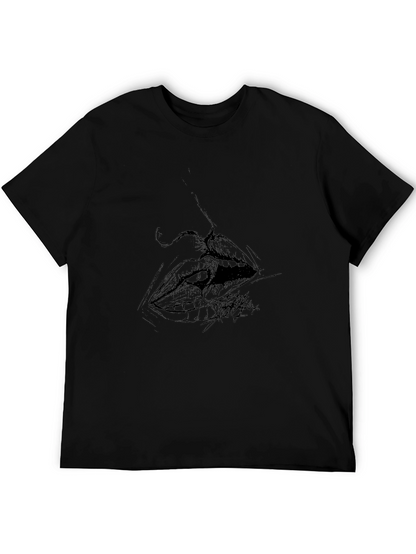 Abstract Lips Graphic Black T-Shirt