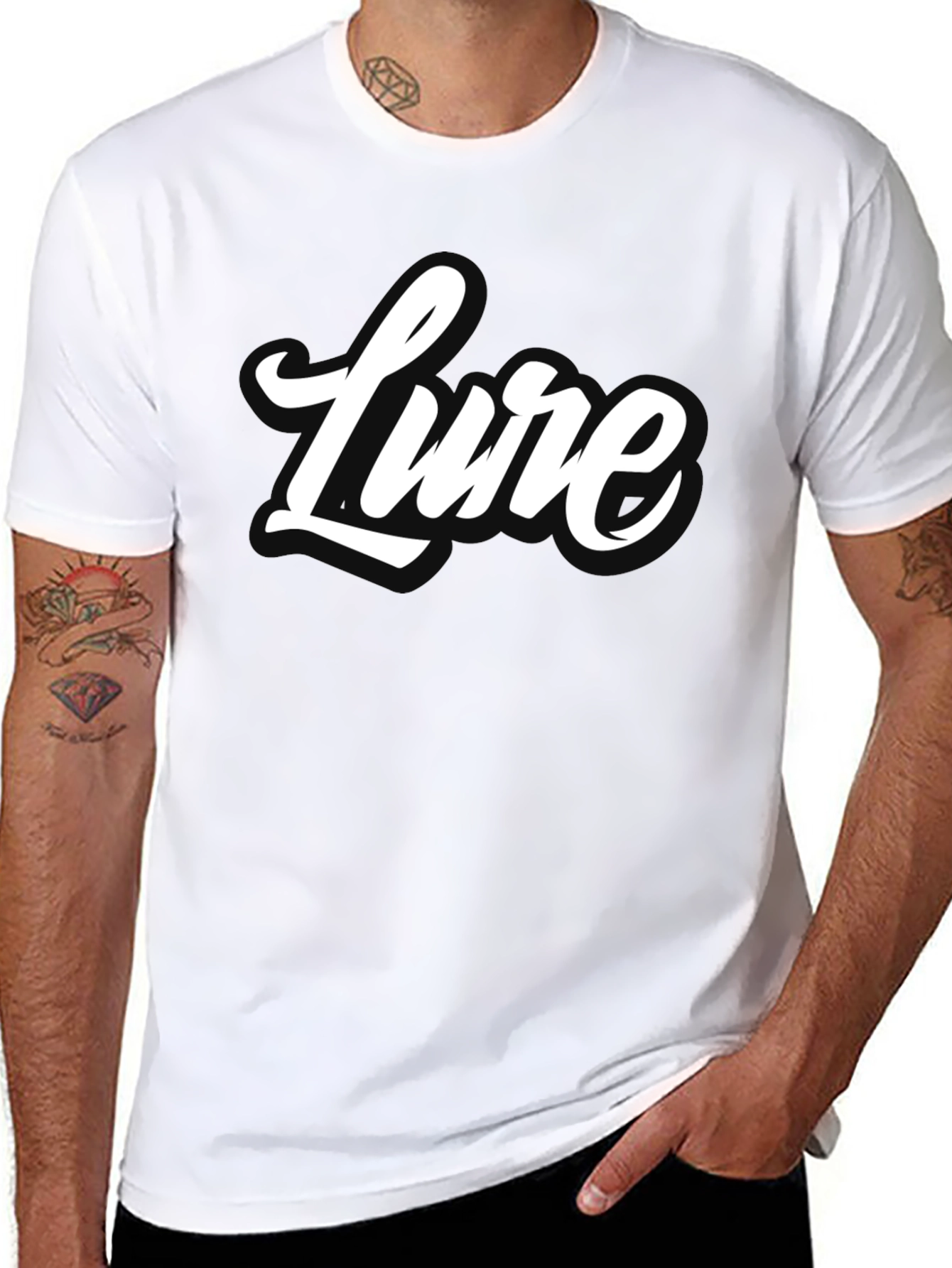 Lure Graphic Tee - Stylish Black Cotton T-Shirt