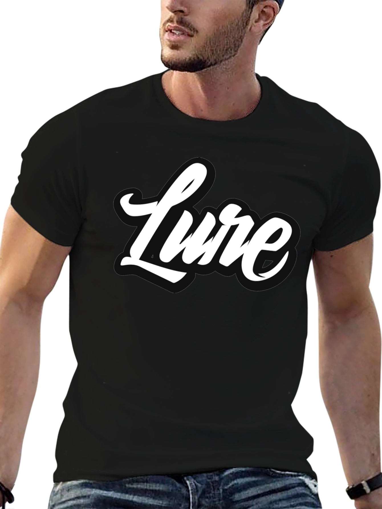 Lure Graphic Tee - Stylish Black Cotton T-Shirt