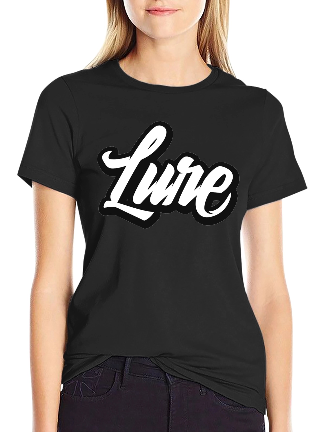 Lure Graphic Tee - Stylish Black Cotton T-Shirt