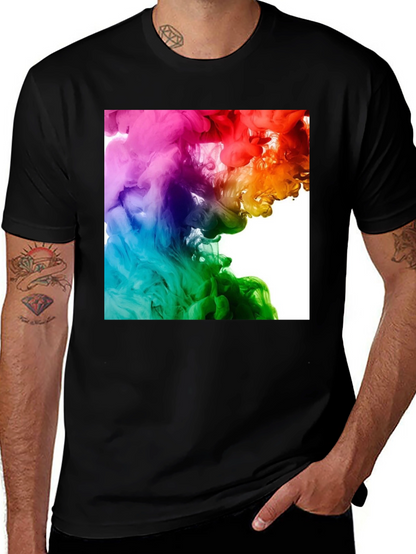 Rainbow Swirl Graphic Black T-Shirt