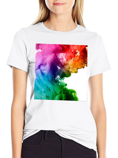 Rainbow Swirl Graphic Black T-Shirt