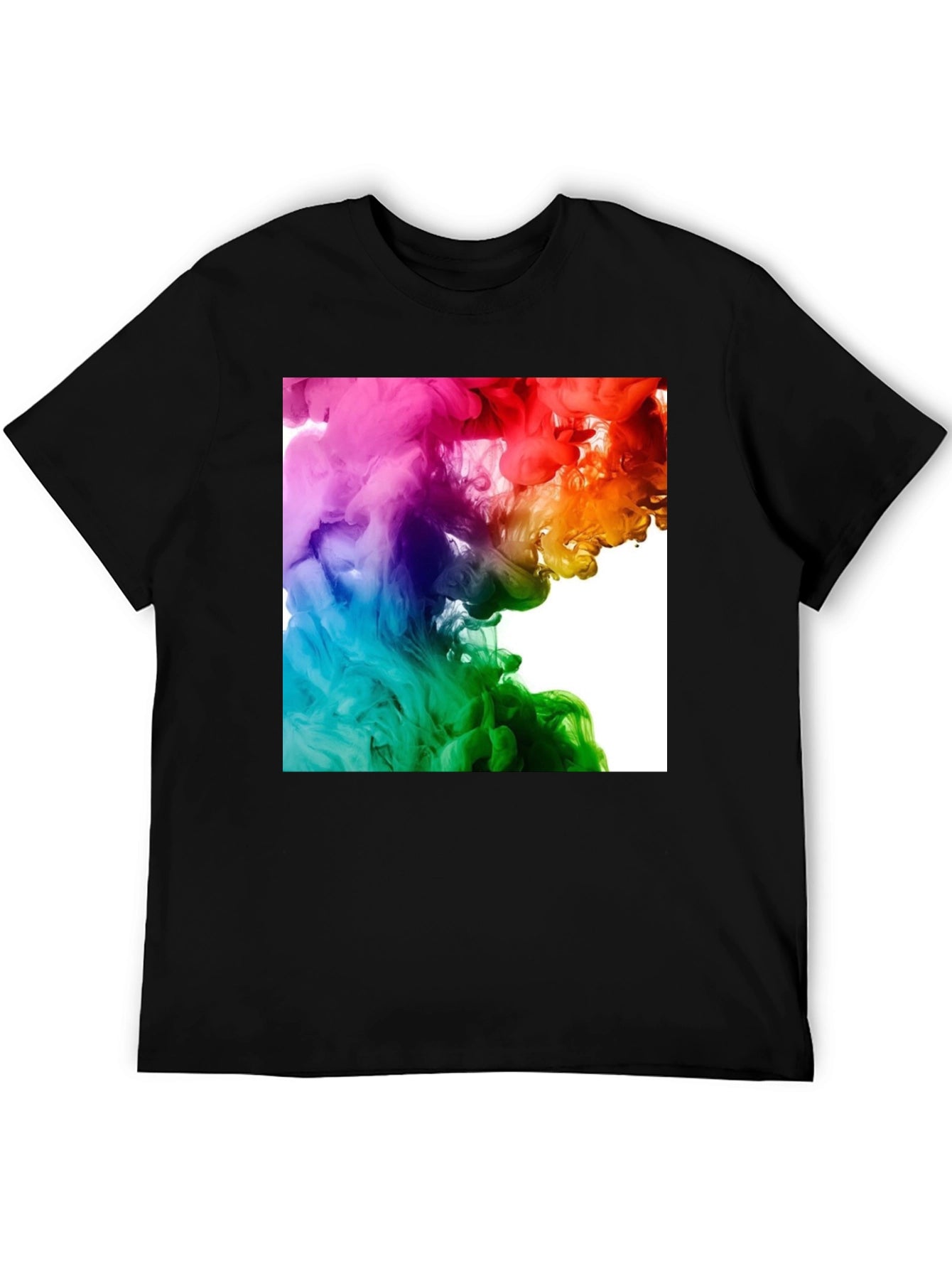 Rainbow Swirl Graphic Black T-Shirt