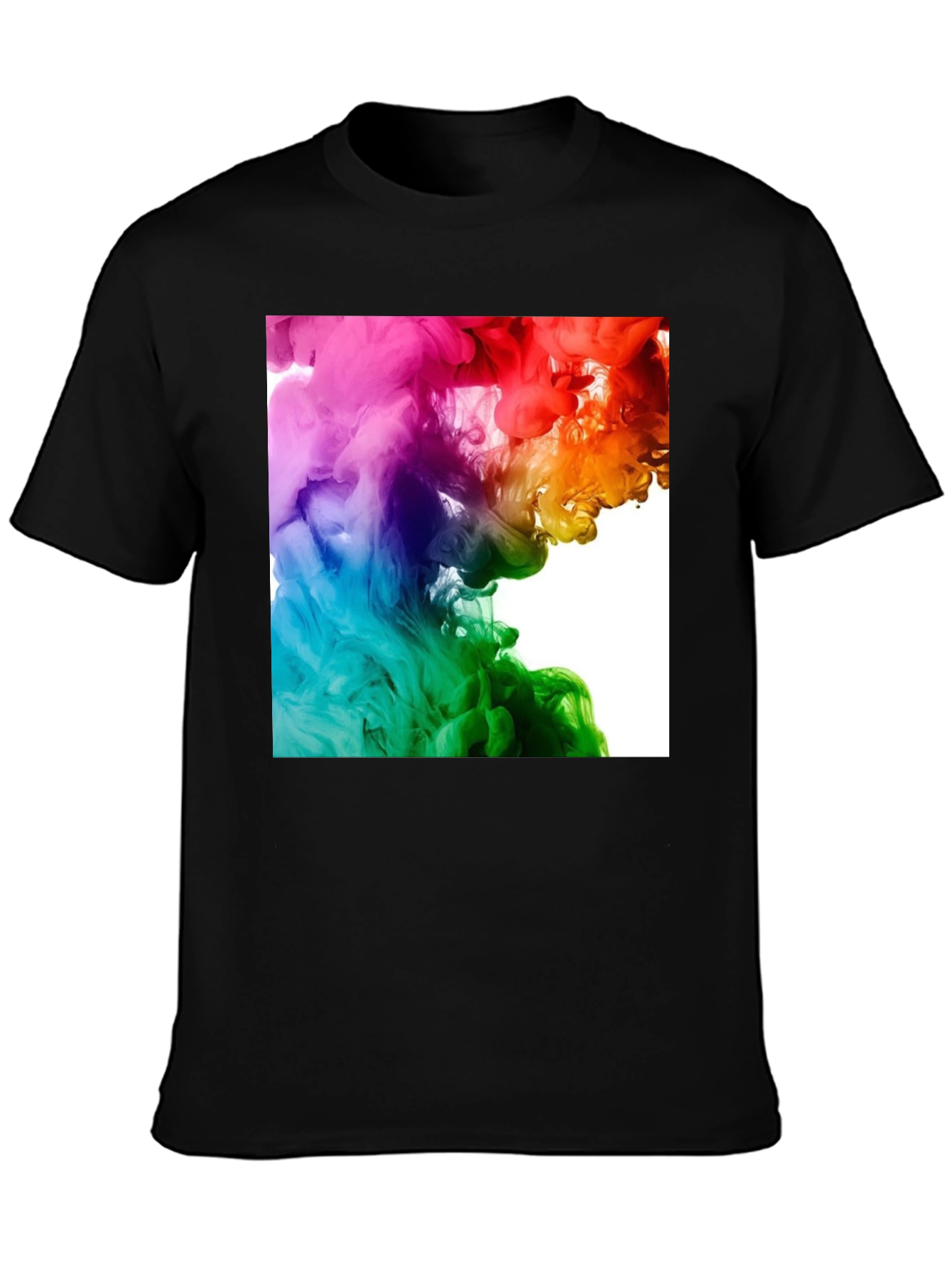Rainbow Swirl Graphic Black T-Shirt