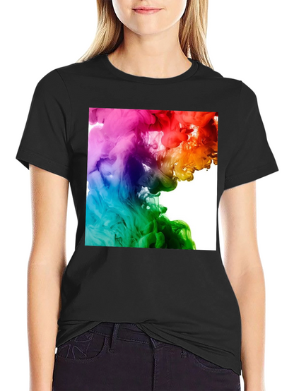 Rainbow Swirl Graphic Black T-Shirt