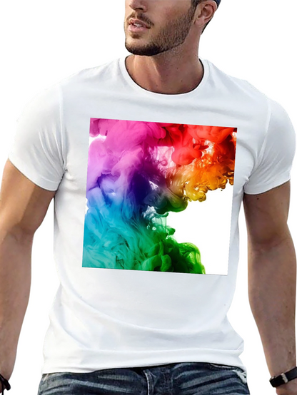 Rainbow Swirl Graphic Black T-Shirt