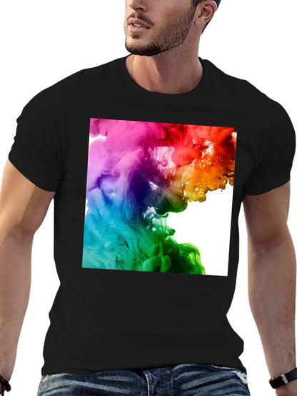 Rainbow Swirl Graphic Black T-Shirt