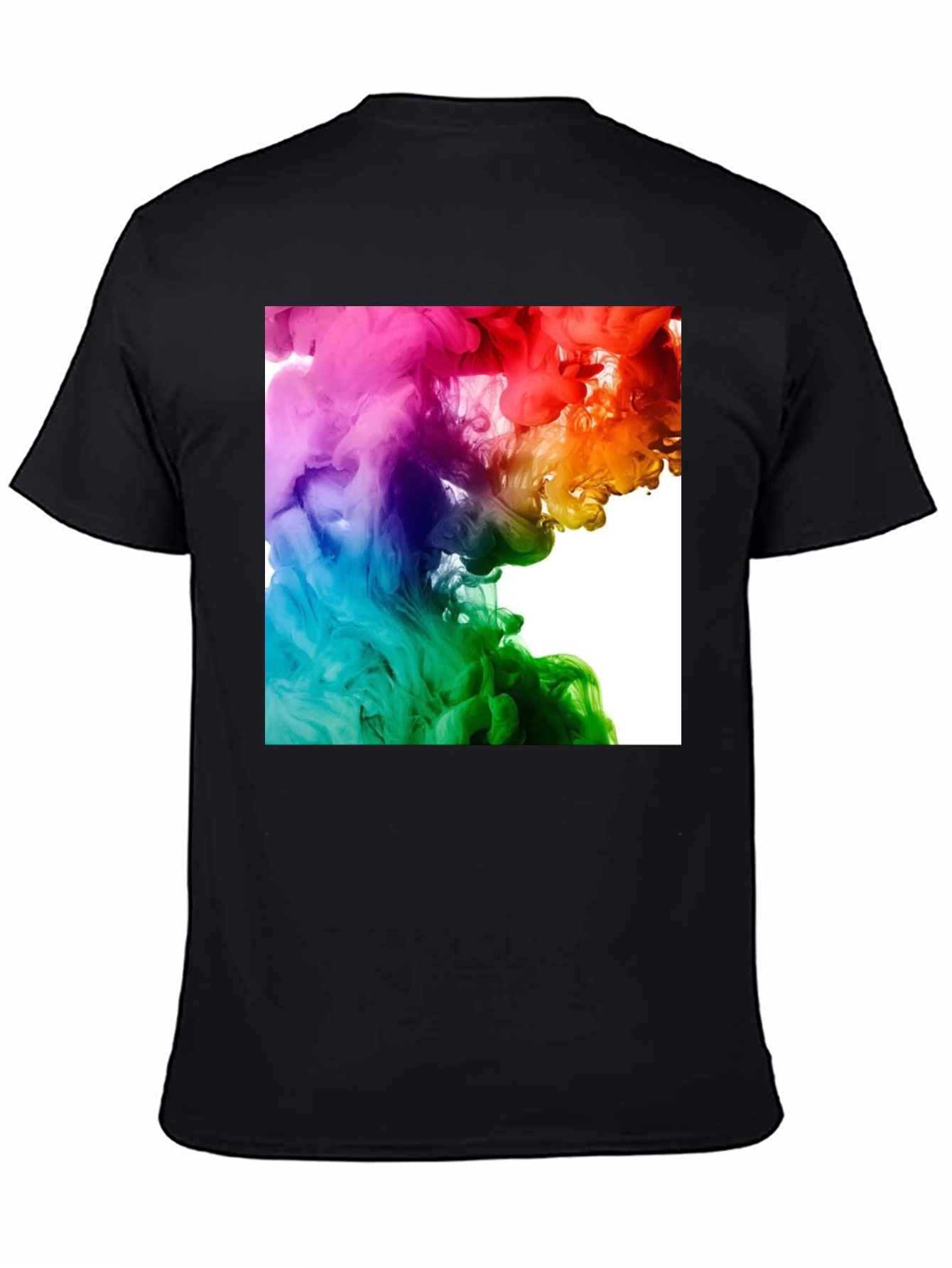 Rainbow Swirl Graphic Black T-Shirt