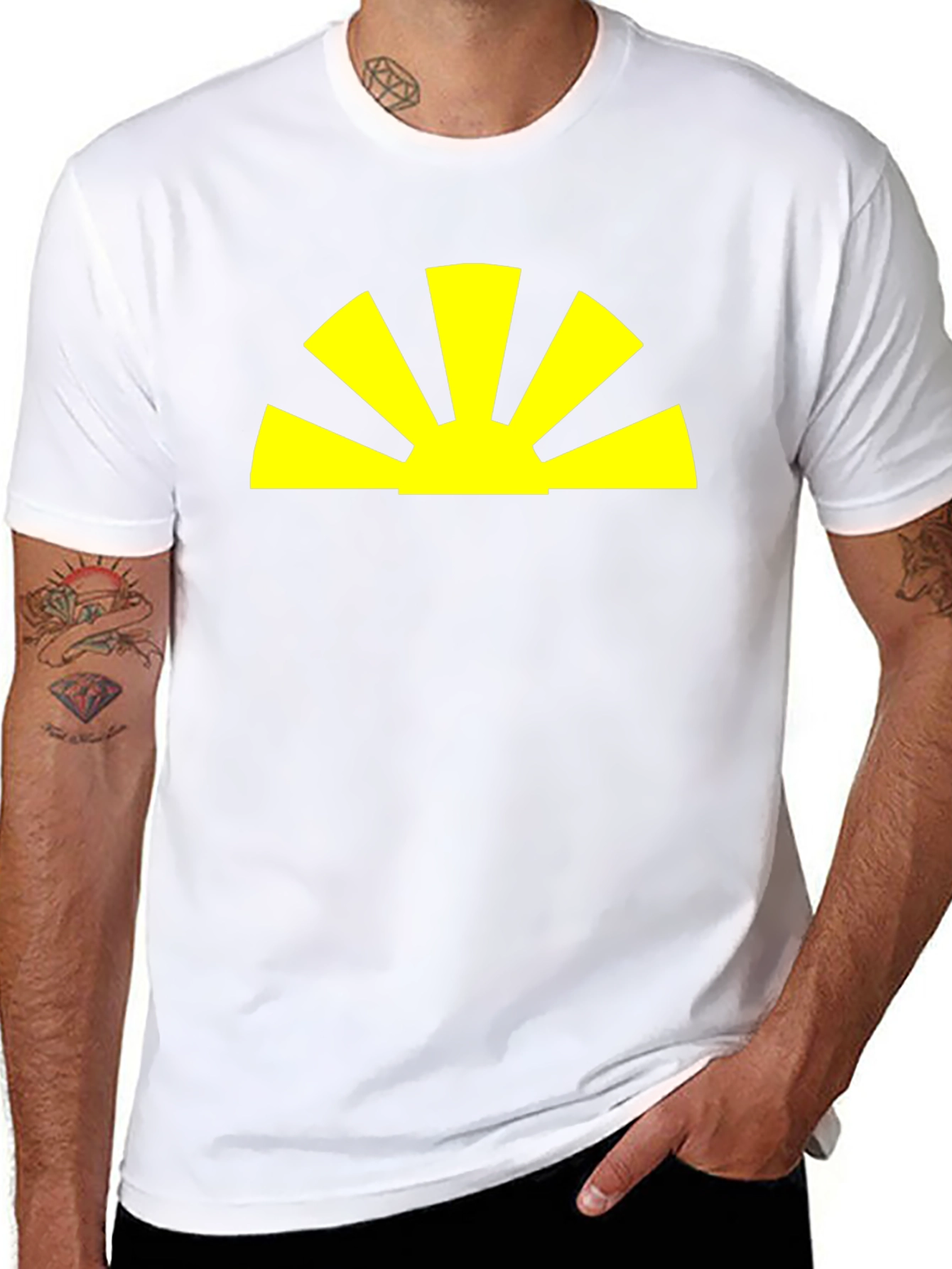 Radiant Sunrise Graphic Tee - Black Cotton Blend