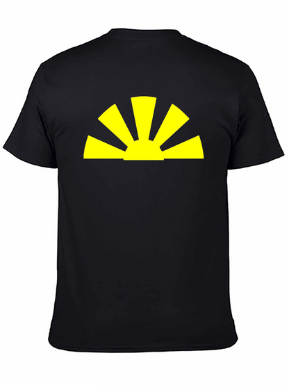 Radiant Sunrise Graphic Tee - Black Cotton Blend
