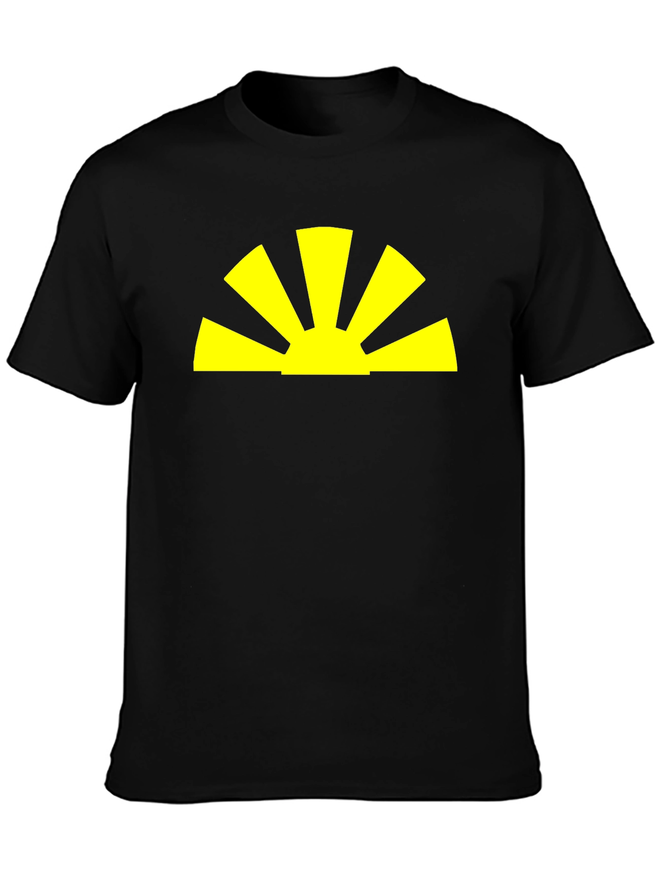 Radiant Sunrise Graphic Tee - Black Cotton Blend